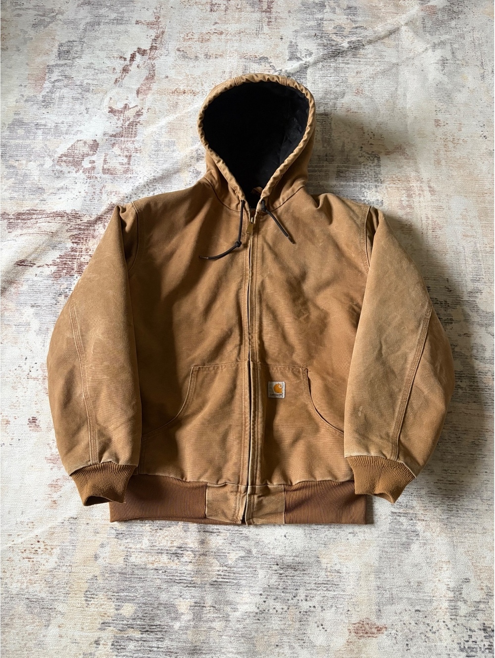 Carhartt WJ130 BRN hooded jacket large insulated